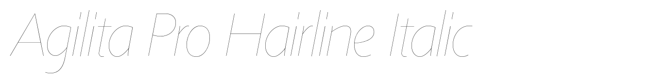 Agilita Pro Hairline Italic